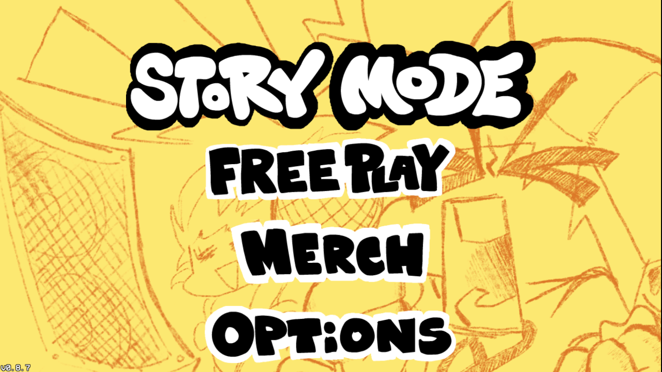 FNF main menu with Story Mode selected